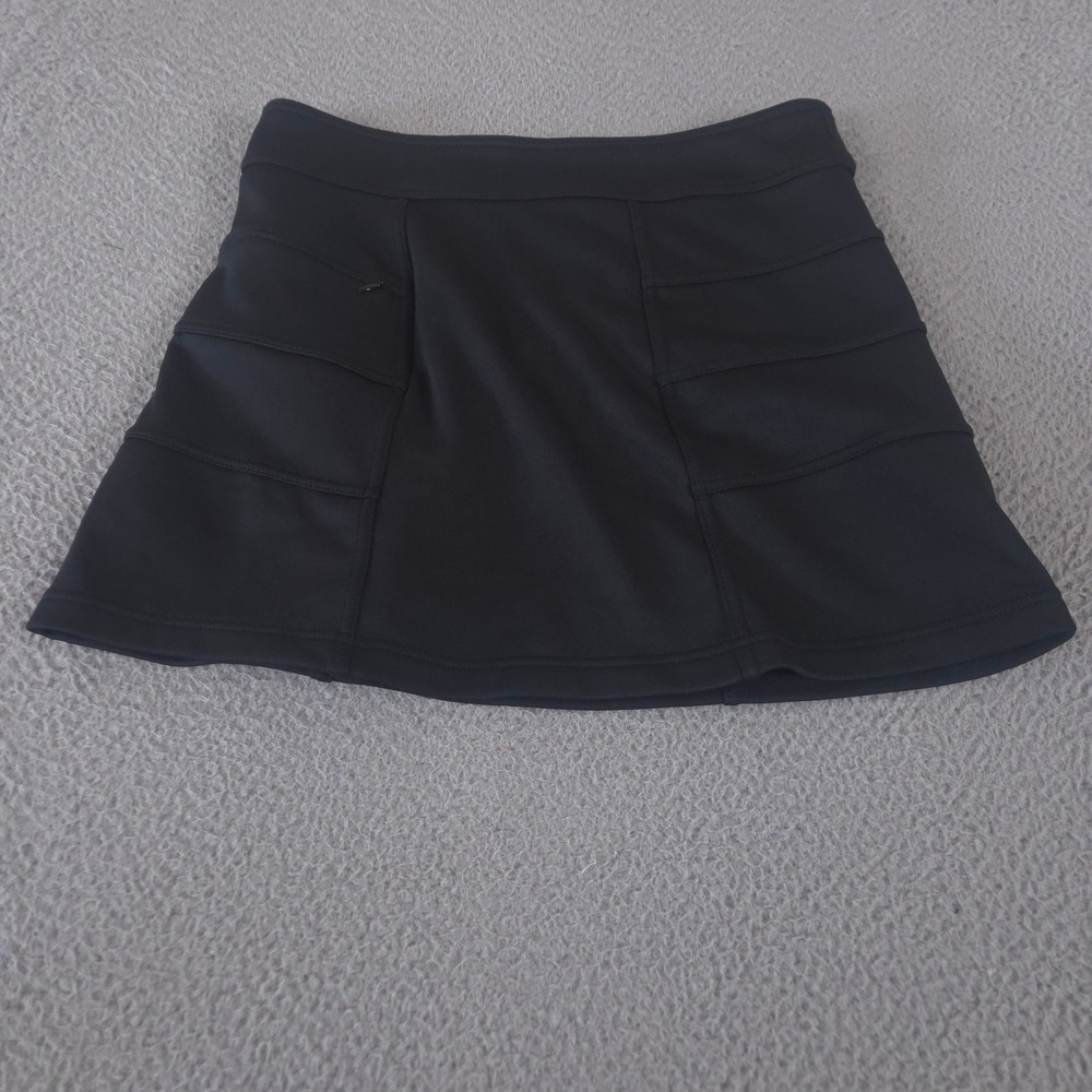 Athleta Skirt Womens Medium Black Blizzard Fleece Lined Insulated Zip Pocket